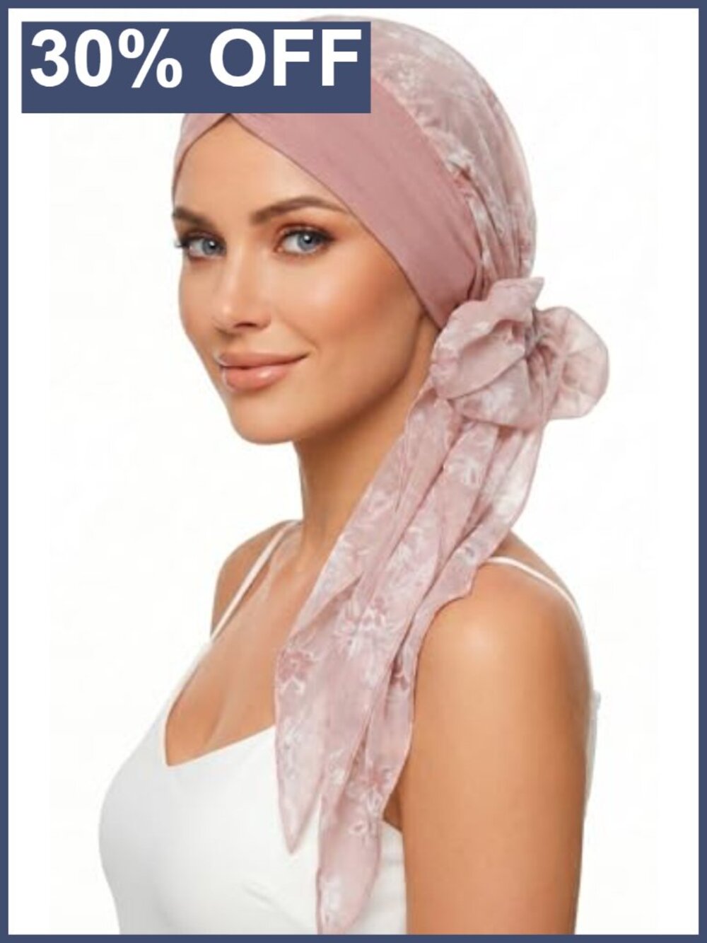 Satin Lined Chemo Headwrap for Women Chiffon Skull Cap Turban Wig Alternative